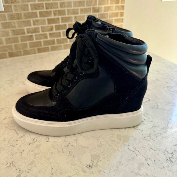 JLO Wedge High-Top Sneakers – Black – Size 6.5 - Picture 6 of 12